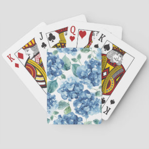 Jeu De Cartes Hydrangea Blues Motif Fleur Fleurie Aquarelle