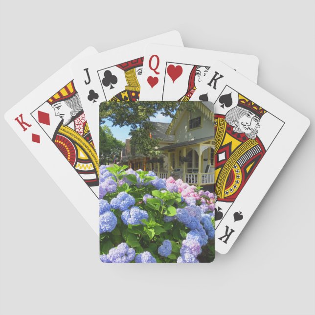 Jeu De Cartes Hydrangées bleues et roses - Martha's Vineyard (dos)