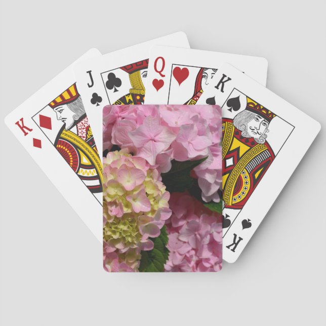 Jeu De Cartes Hydrangées roses et crème (dos)