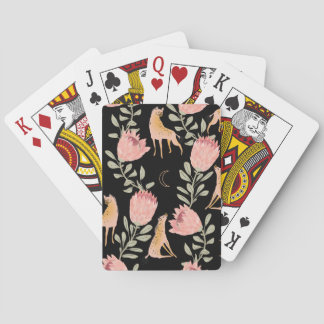 Jeu De Cartes Hyena & Protea : Motif Vintage foncé