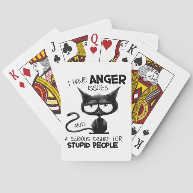 Jeu De Cartes I Have Anger Issues Funny Cat Lover Gift  (dos)