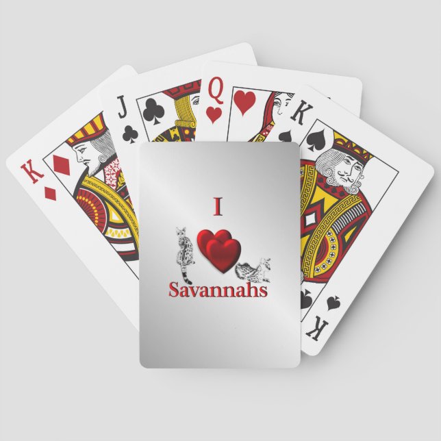 Jeu De Cartes I Heart Savannah Chat Argent (dos)