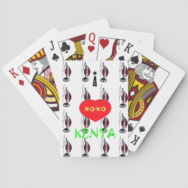 Jeu De Cartes I Love Kenya Massai Art Print (dos)