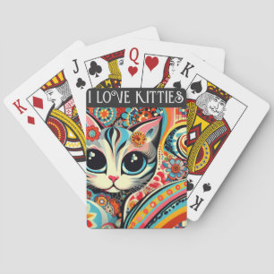 Jeu De Cartes I Love Kitties Chat Mexicain Folk Art Talavera Sty