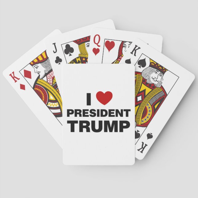 Jeu De Cartes I Love Président Trump Heart (dos)