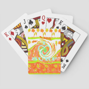 Jeu De Cartes I Love Surf : Belle Florale avec Cool Texte Art