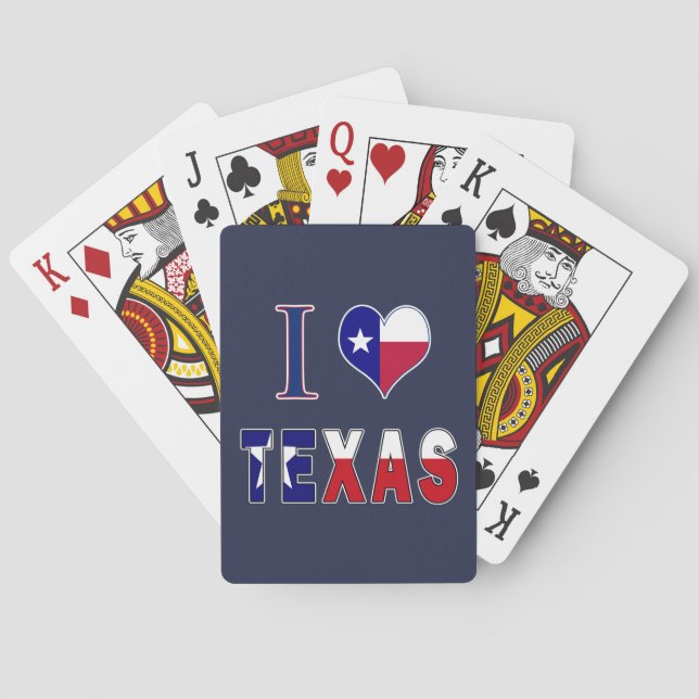 Jeu De Cartes I Love Texas Flag (dos)