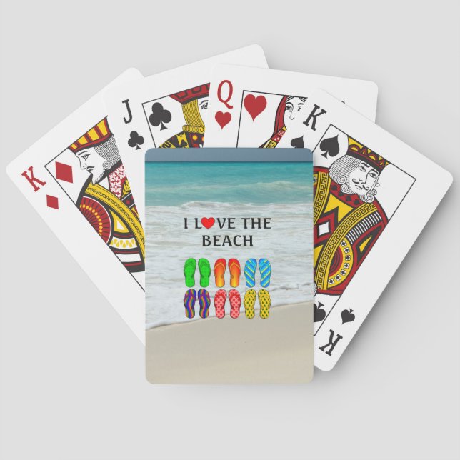 Jeu De Cartes I Love the Beach, tongs design, (dos)