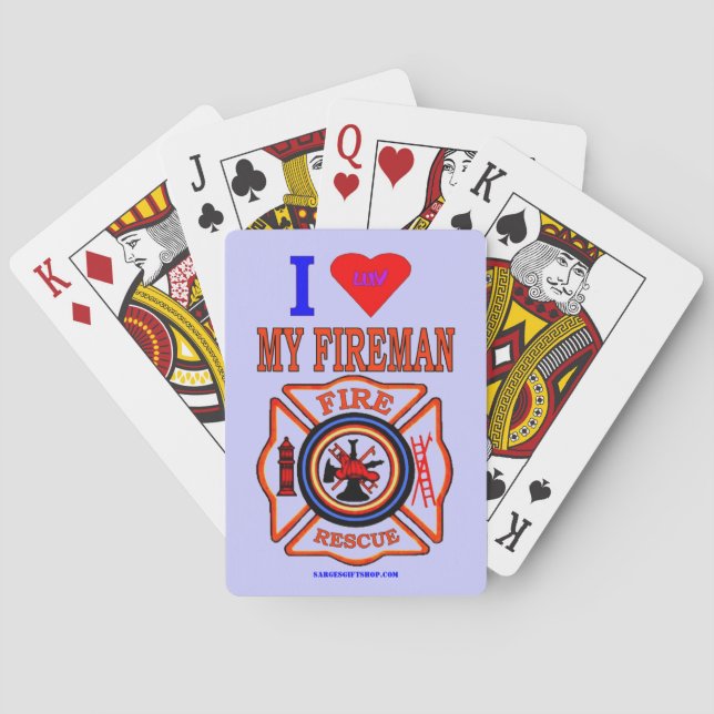 JEU DE CARTES I LUV MY FIREMAN (dos)
