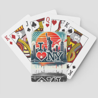 Jeu De Cartes I ❤️ NY Graphic Tee pour les amoureux du voyage