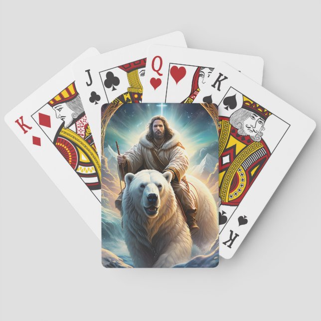 Jeu De Cartes (IA générée) Jésus sur un ours polaire (dos)