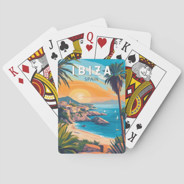 Jeu De Cartes Ibiza Espagne Travel Art Vintage (dos)