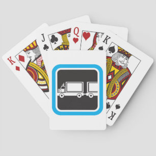 Jeu De Cartes Icône bleue de semi-remorque et remorque