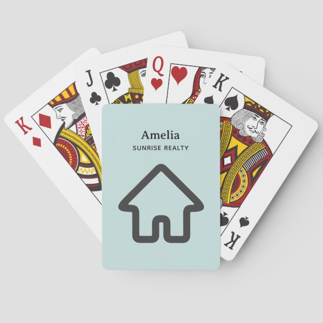 Jeu De Cartes Icône d'architecture de maison de biens immobilier (dos)