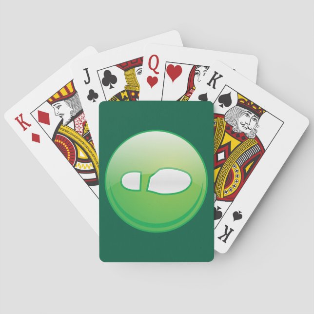 Jeu De Cartes Icône d'empreinte verte écologique (dos)