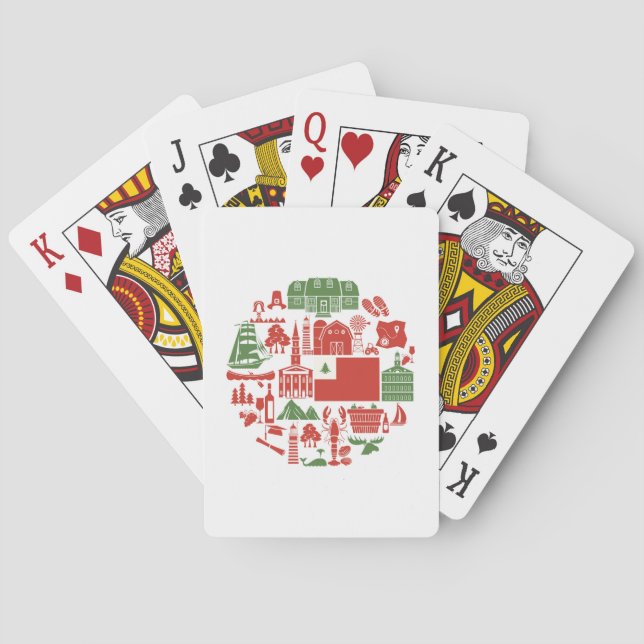 Jeu De Cartes Icônes de la Nouvelle-Angleterre (dos)