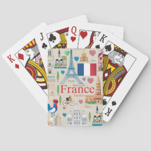 Jeu De Cartes Icônes mignonnes de la France