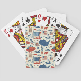 Jeu De Cartes Icônes patriotiques - Statue de la Liberté, Drapea