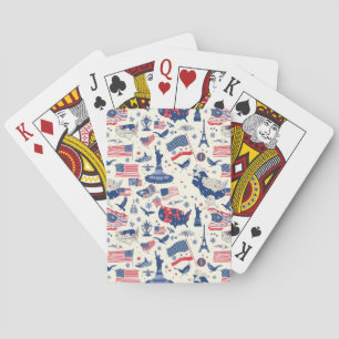 Jeu De Cartes Icônes patriotiques - Statue de la Liberté, Drapea