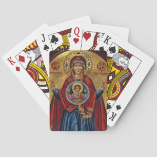 Jeu De Cartes Iconique 15ème siècle Marie avec Christ Enfant