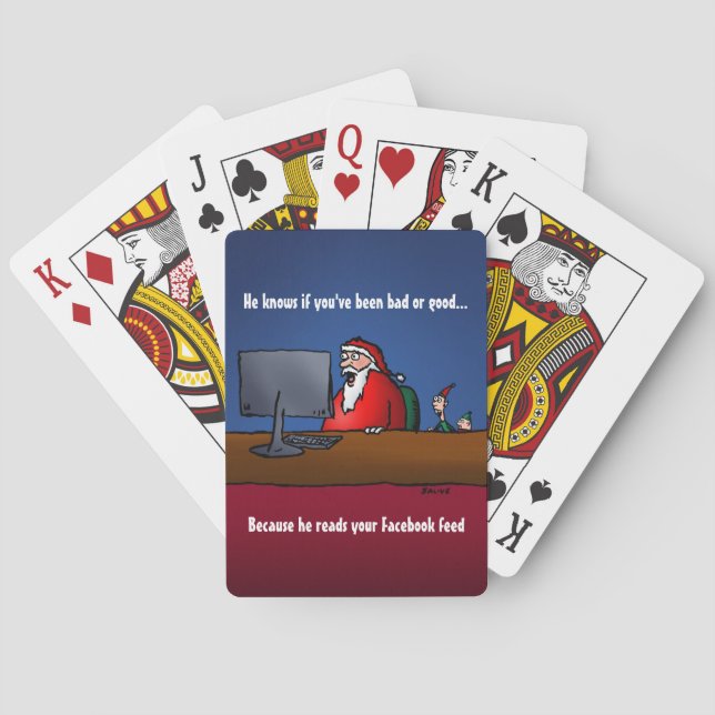 Jeu De Cartes Il Sait Si Vous Avez Été Mauvais Père Noël Drôle (dos)