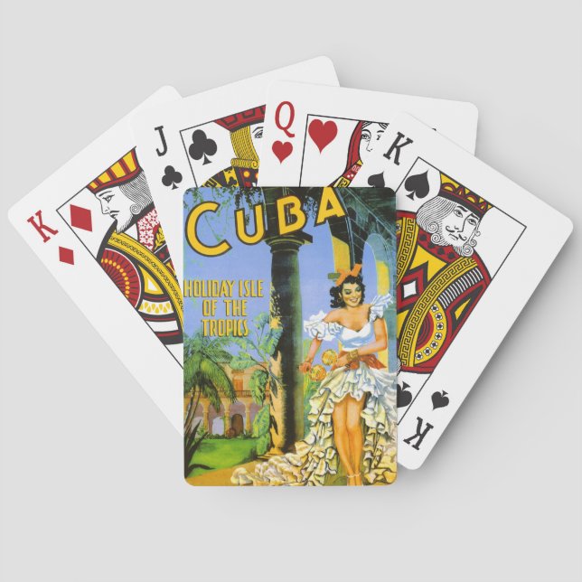 Jeu De Cartes Île de vacances du Cuba de l'affiche de voyage de (dos)