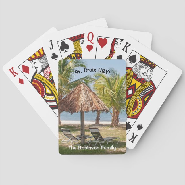 Jeu De Cartes Îles Vierges américaines Sainte-Croix Palmes tropi (dos)