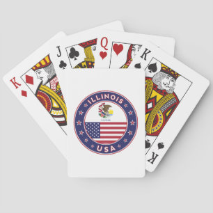 Jeu De Cartes Illinois, t-shirt Illinois, autocollant Illinois,