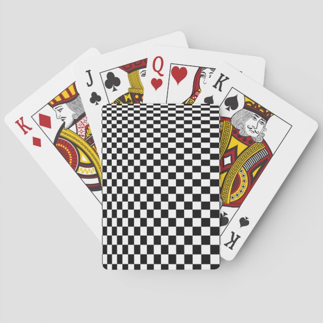 Jeu De Cartes Illusion d'optique Damier Noir et Blanc (dos)