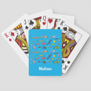 Jeu De Cartes Illustration amusante de créatures marines