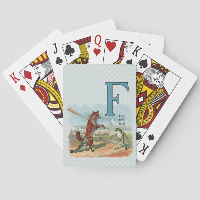 Jeu De Cartes Illustration ancienne de la pêche à la grenouille  (dos)