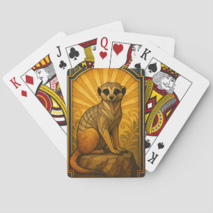 Jeu De Cartes Illustration Art Déco Meerkat