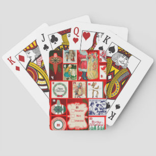 Jeu De Cartes Illustration Carrée de l'Avent de Noël en Bloc d'A