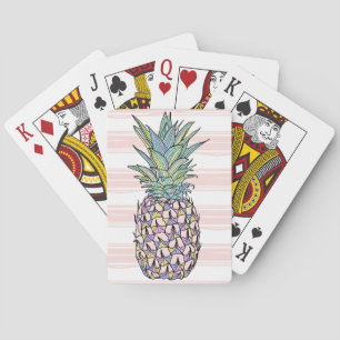 Jeu De Cartes Illustration colorée d'ananas vintage.