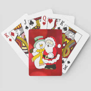 Jeu De Cartes Illustration colorée de Père Noël & bonhomme de ne