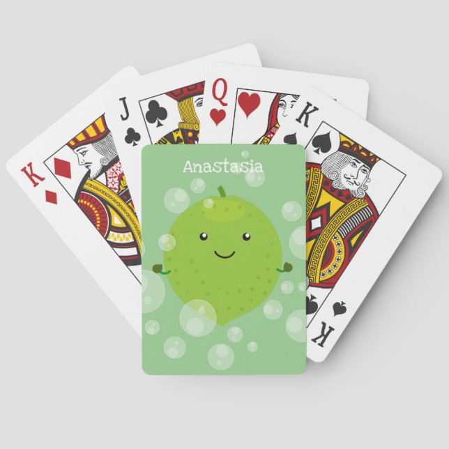 Jeu De Cartes Illustration de bulles de chaux vert mou (dos)