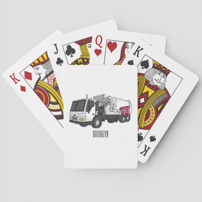 Jeu De Cartes Illustration de camion à ordures (dos)