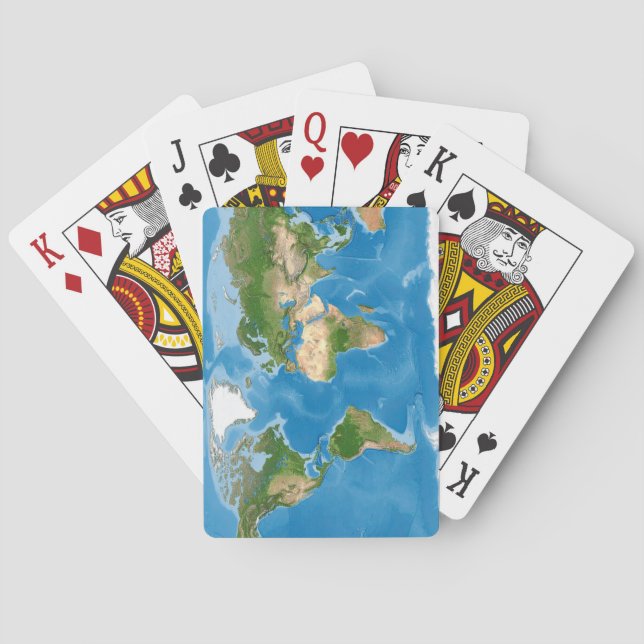 Jeu De Cartes Illustration de carte topographique du monde (dos)