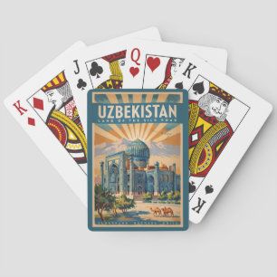 Jeu De Cartes Illustration de chameau vintage art de voyage Ouzb