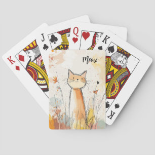 Jeu De Cartes Illustration de chat orange adorable personnalisée