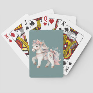 Jeu De Cartes Illustration de cheval de fantaisie au pastel flor