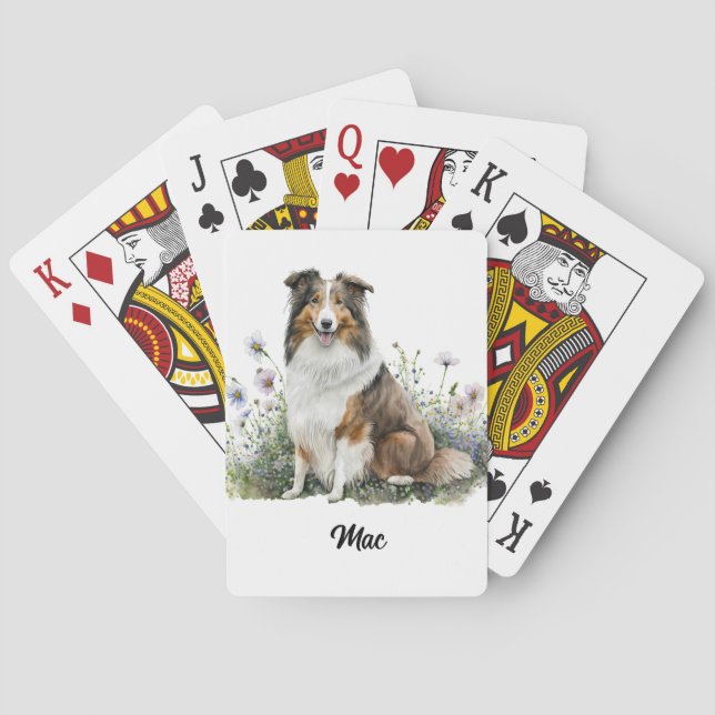 Jeu De Cartes Illustration de chien mignon - Colley (dos)