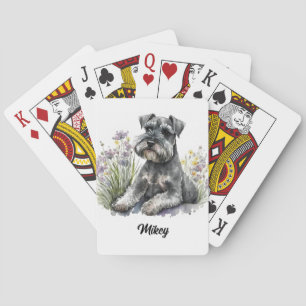 Jeu De Cartes Illustration de chien mignon - Schnauzer -