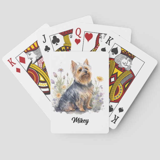 Jeu De Cartes Illustration de chien mignon - Silky Terrier (dos)