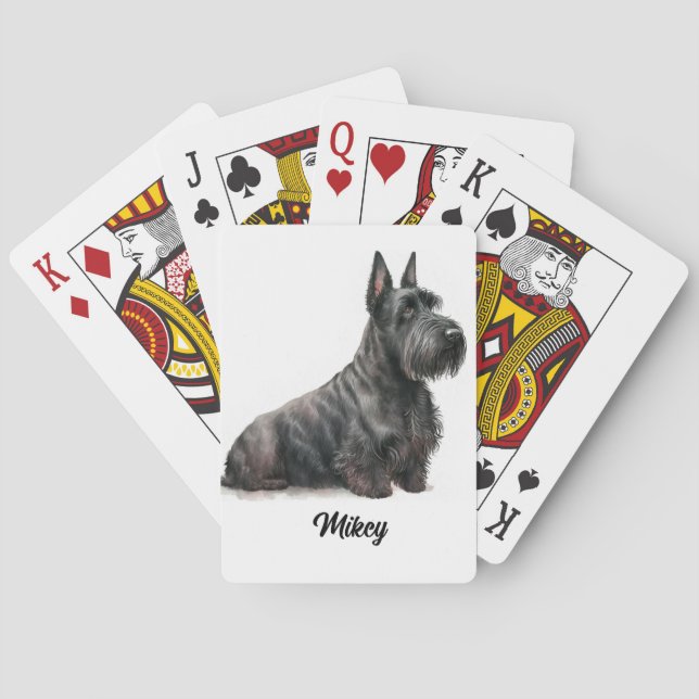 Jeu De Cartes Illustration de chien mignon - Terrier Écossais (dos)