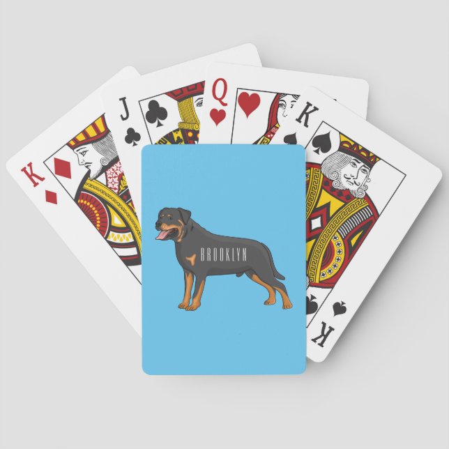 Jeu De Cartes Illustration de chien Rottweiler (dos)