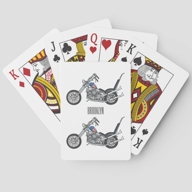 Jeu De Cartes Illustration de Chopper Motorcycle 1950 (dos)