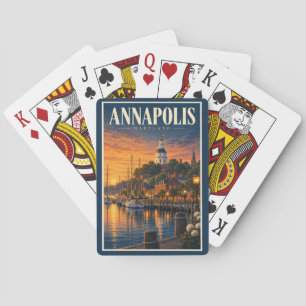 Jeu De Cartes Illustration de coucher de soleil à Annapolis Mary