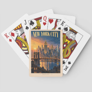 Jeu De Cartes Illustration de coucher de soleil à New York Art d
