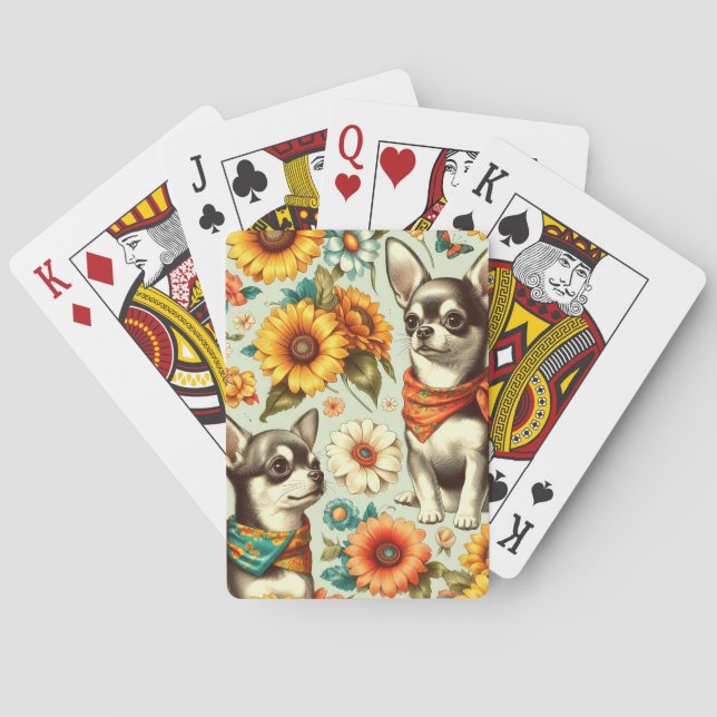 Jeu De Cartes Illustration de Cute Retro Chihuahua (dos)